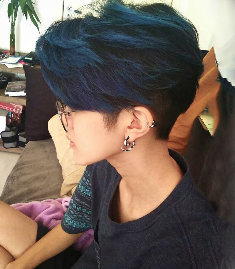 Các mẫu màu tóc xanh dương khói nam đẹp amp sành điệu