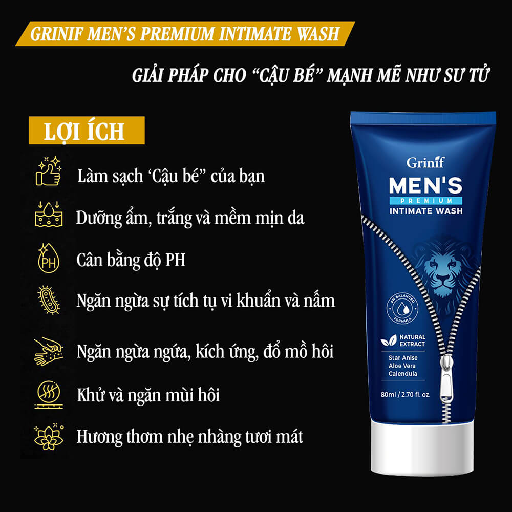 Gel vệ sinh Grinif Men Premium Intimate Wash